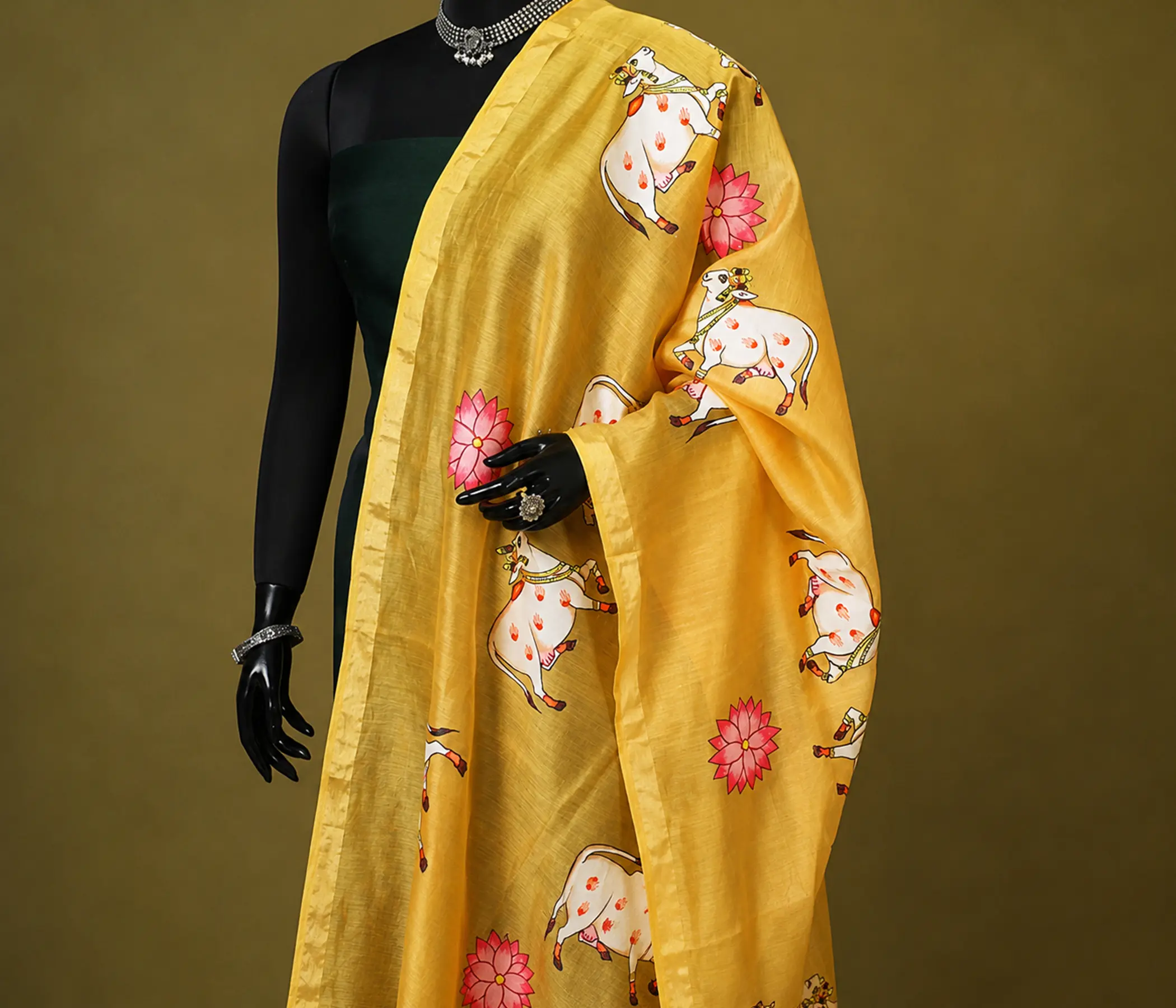 Handpainted Pichwai Art Dupatta